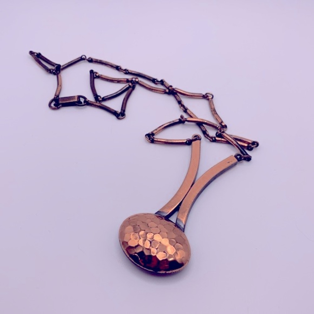 💝 Vintage Solid Copper Modernist Necklace